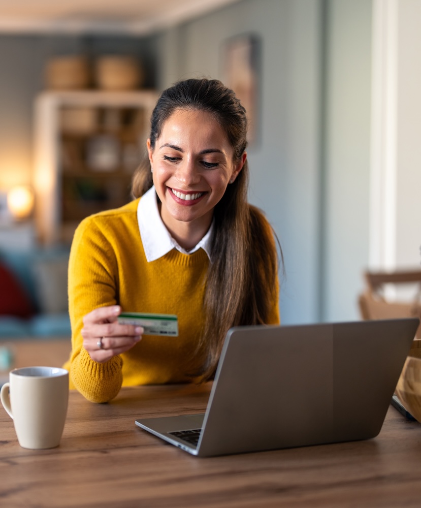 customer shopping online with confidence