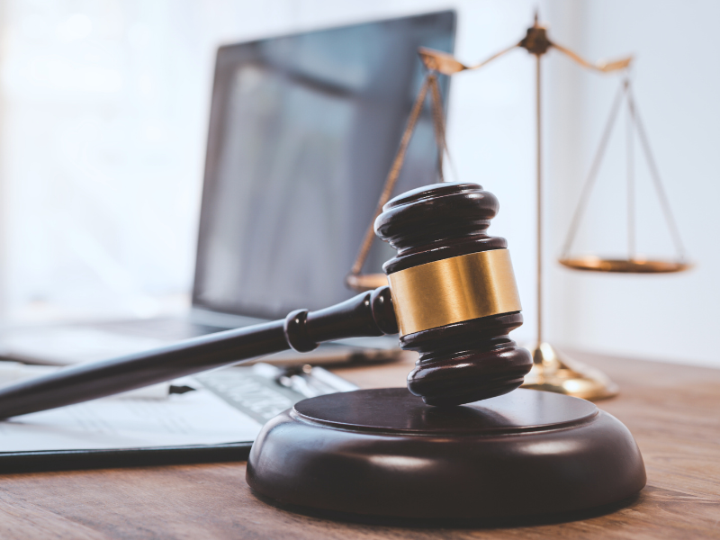 A gavel on a desk